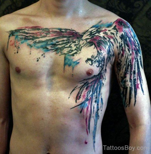 Phonix Tattoo On Chest