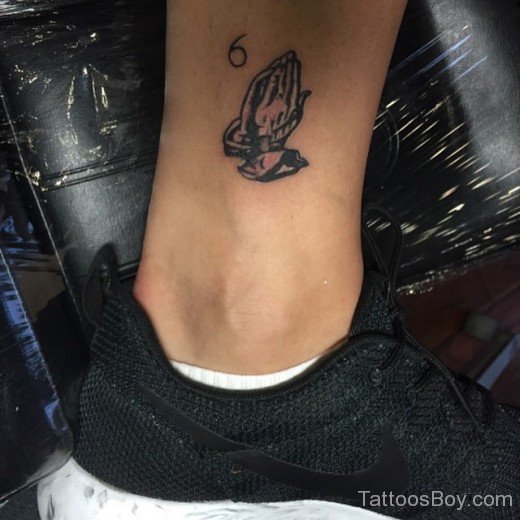 Praying Hands Tattoo On Ankle
