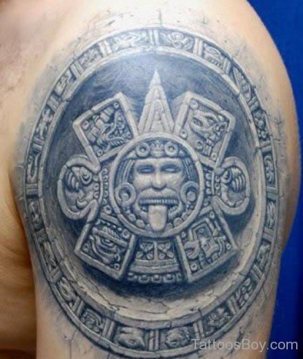 Realistic Aztec Tattoo Design