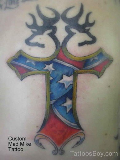Rebel Flag Cross Tattoo