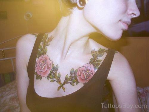 Rose Tattoo Design On Chest