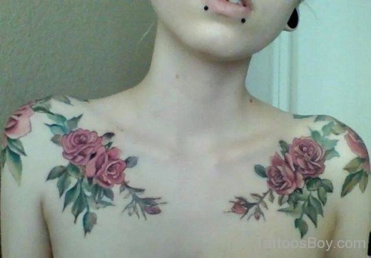 Rose Tattoo Design On Chest