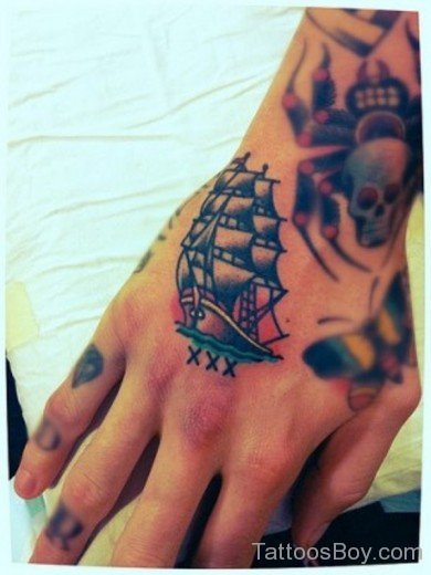 Ship Tattoo On Hand