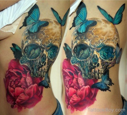 Skull And Butterfly Tattoo