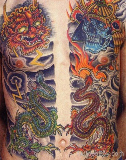 Skull And Dragon Tattoo