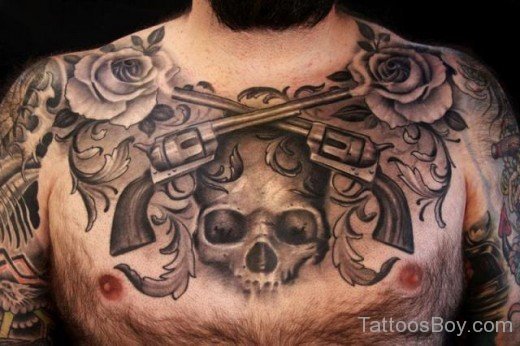 Skull And Gun Tattoo