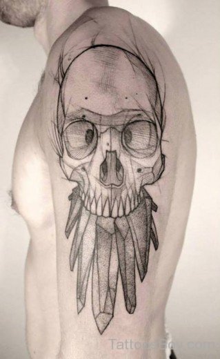 Skull Tattoo On Shoulder