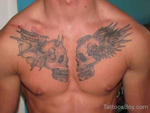 Skull Tattoo Design On Chest