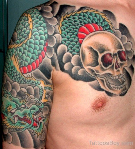 Skull Tattoo Design On Chest