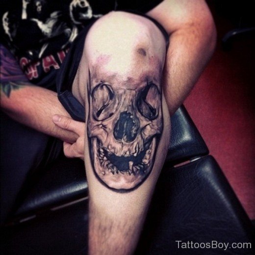 Skull Tattoo On Leg