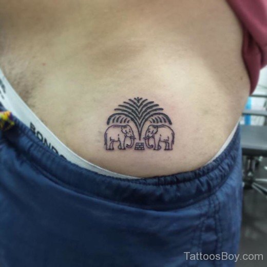 Small Elephant Tattoo On Waist
