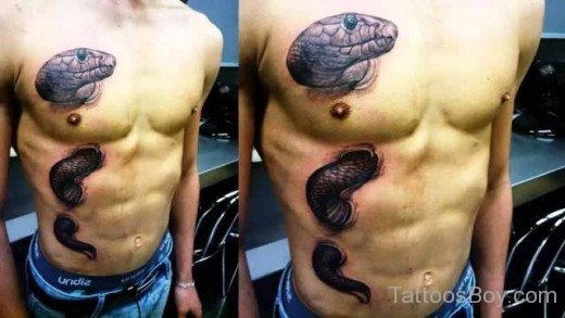 Snake Tattoo On Chest