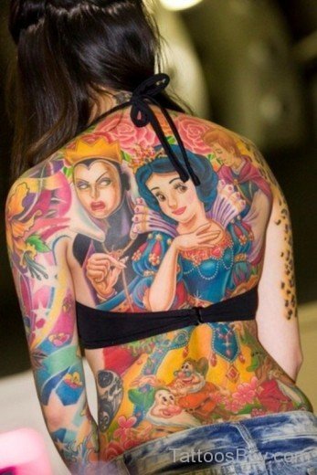 Snow White Tattoo On Back