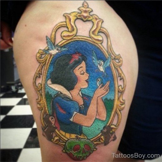 Snow White Tattoo On Thigh
