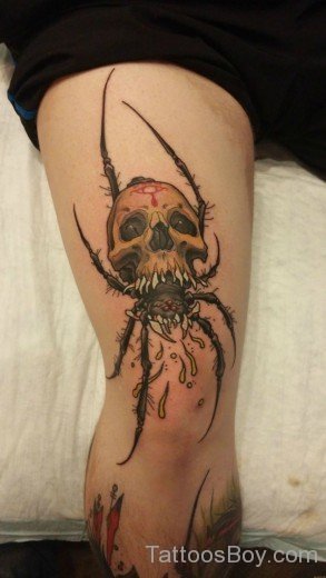 Spider And Skull Tattoo