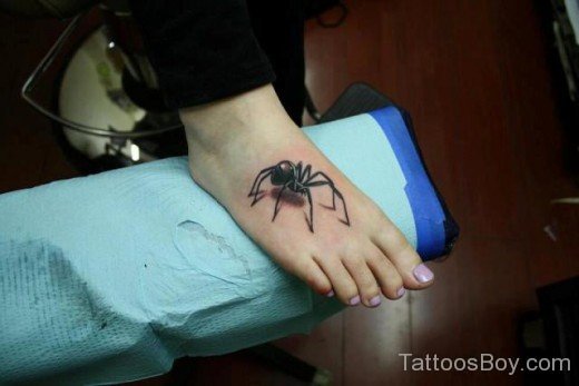 Spider Tattoo On Foot