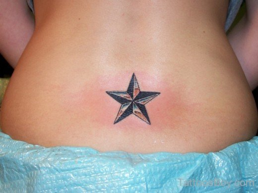 Star Tattoo Design On Lower Back