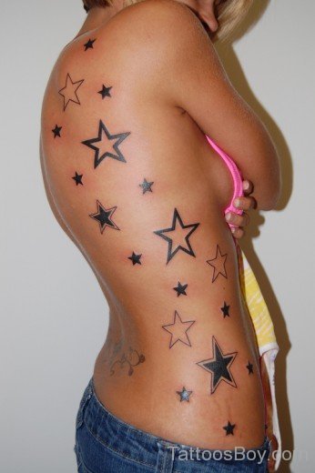 Star Tattoo Design On Rib