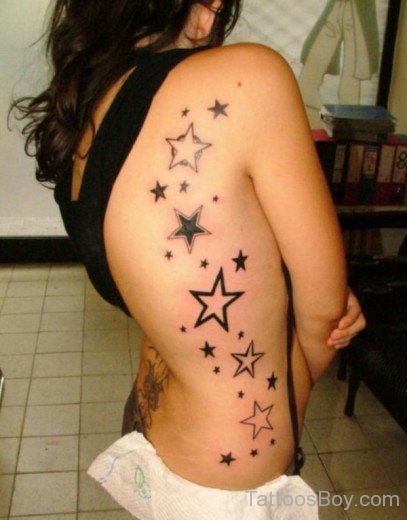 Star Tattoo Design On Rib