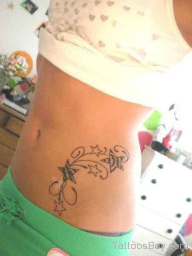 Star Tattoo Design On Stomach