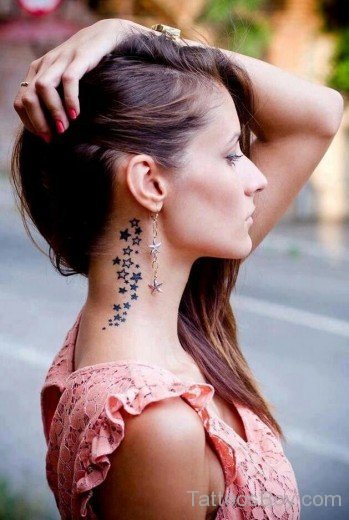 Star Tattoo Design On Neck 