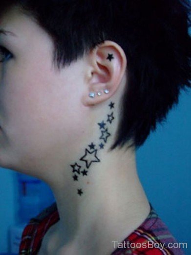 Star Tattoo On Neck