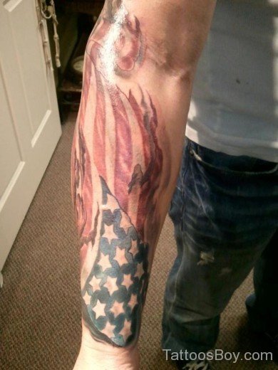 Stylish American Flag Tattoo