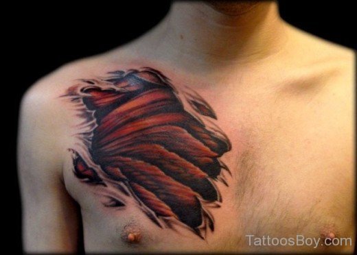 Stylish  Claw Tattoo On Chest