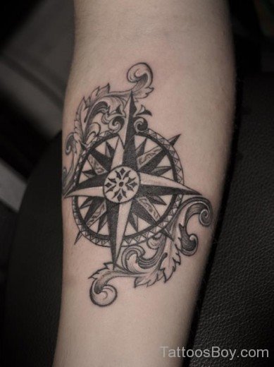Stylish Compass Tattoo
