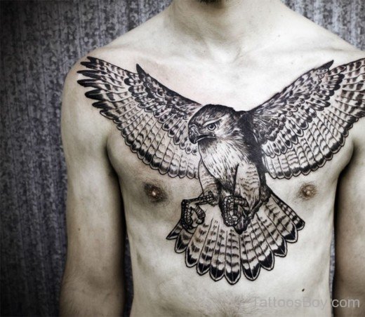 Stylish Eagle Tattoo On Chest