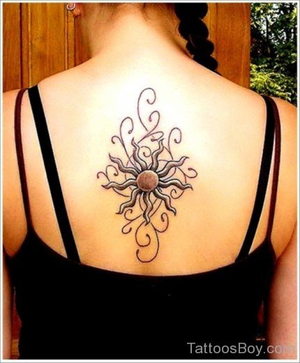 Sun Tattoo Design On Back