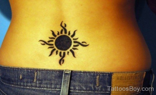 Sun Tattoo Design On Waist