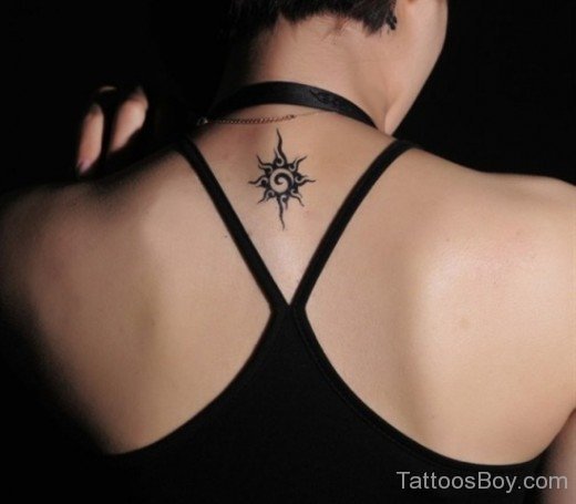 Sun Tattoo Design On Nape 