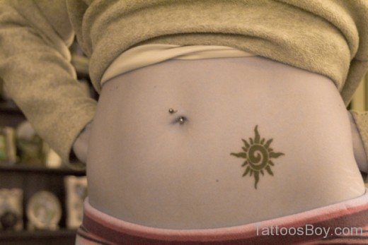 Sun Tattoo On Waist