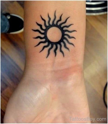 Sun Tattoo On Wrist