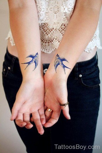 Swallow Tattoo Design On Wrist
