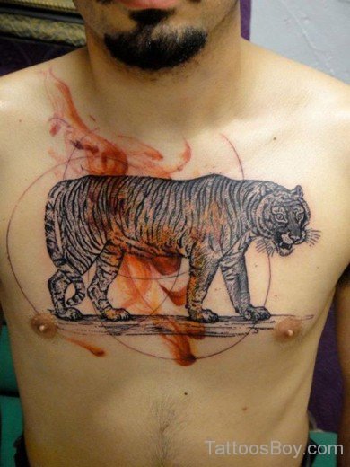 Tiger Tattoo Design On Chest