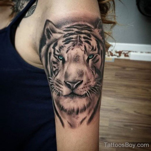 Tiger Tattoo Design On shoulder