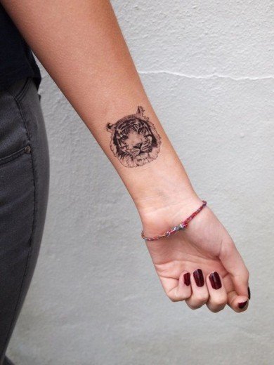 Tiger Tattoo On Wrist