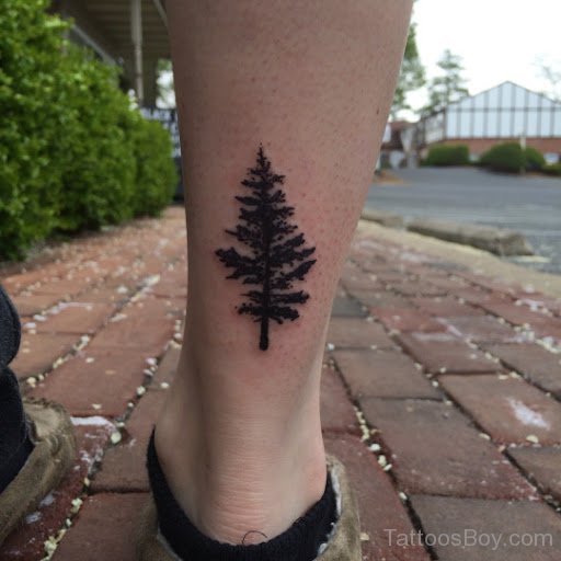 Tree Tattoo Design On Ankle