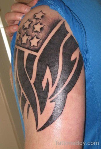 Tribal American Flag Tattoo