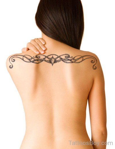 Tribal Barbed Wire Tattoo On Back