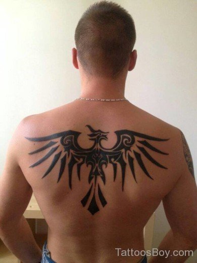 Tribal Eagle Tattoo Design On Back