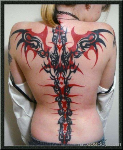 Tribal Eagle Tattoo On Back
