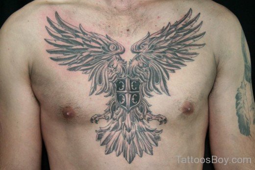 Tribal Eagle Tattoo On Chest