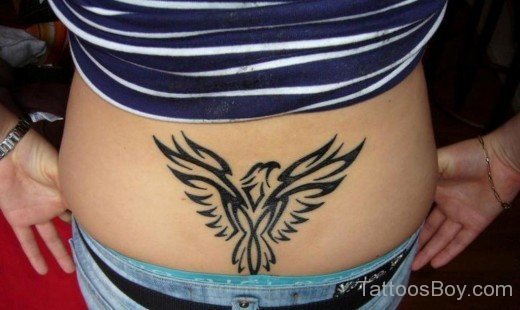 Tribal Eagle Tattoo On Lower Back