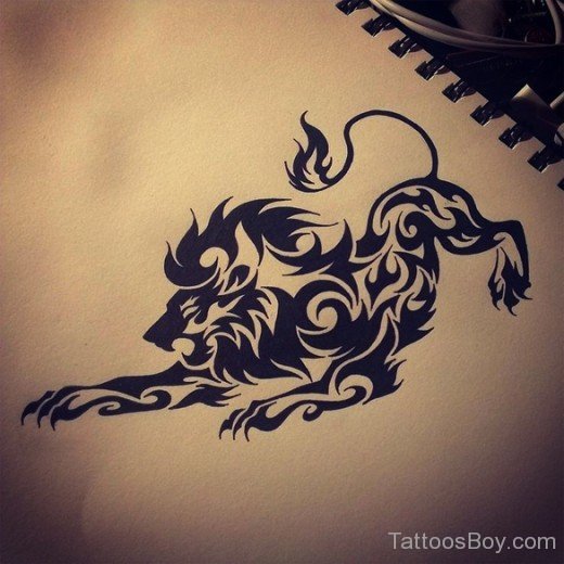 Tribal Lion Tattoo