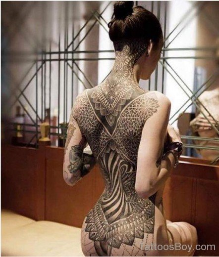 Tribal Tattoo Design On Full Back