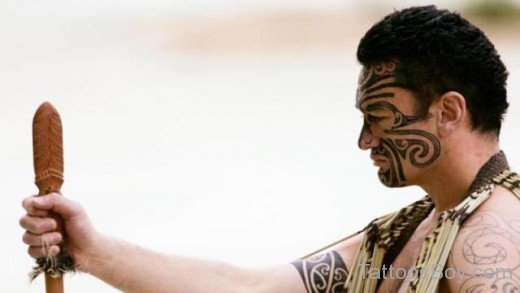 Tribal Tattoo On Face
