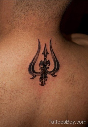 Trishul Tattoo On Back 